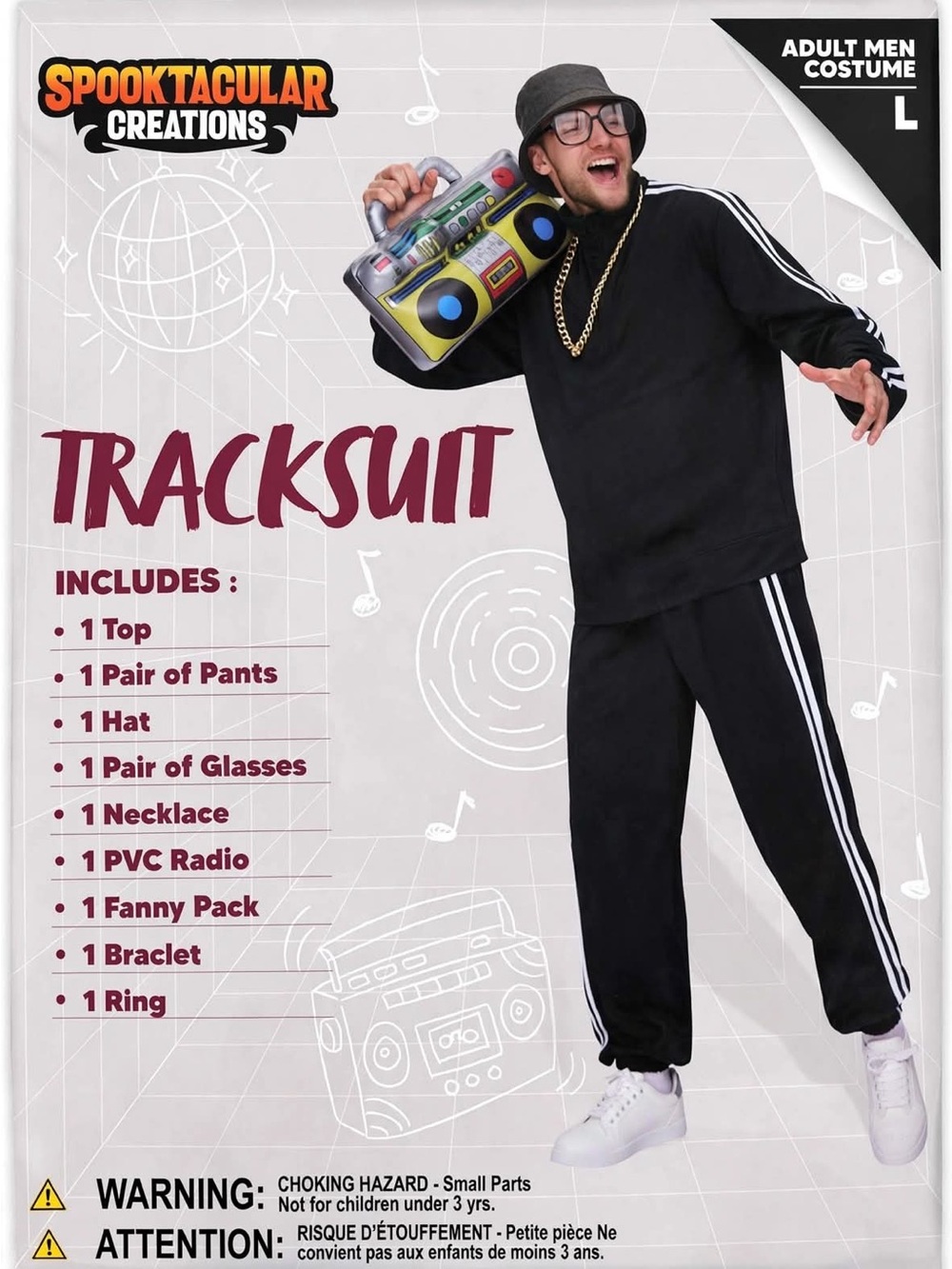 Spooktacular Creations Kids Black Tracksuit Costume with Accessories